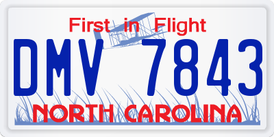 NC license plate DMV7843