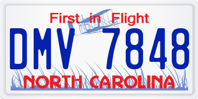 NC license plate DMV7848