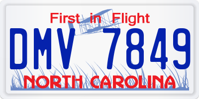 NC license plate DMV7849