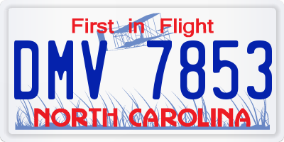 NC license plate DMV7853