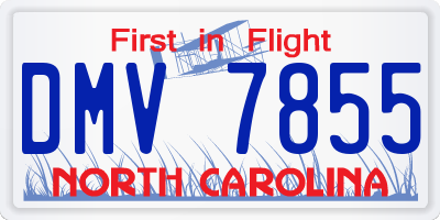 NC license plate DMV7855