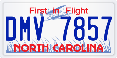 NC license plate DMV7857