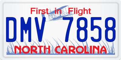 NC license plate DMV7858
