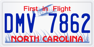 NC license plate DMV7862