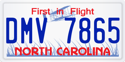 NC license plate DMV7865