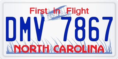 NC license plate DMV7867