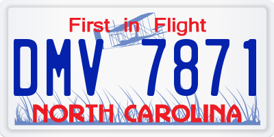 NC license plate DMV7871