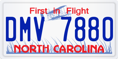 NC license plate DMV7880