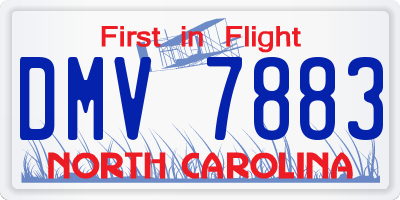 NC license plate DMV7883