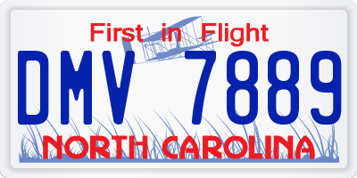 NC license plate DMV7889