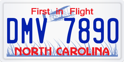 NC license plate DMV7890
