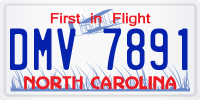 NC license plate DMV7891