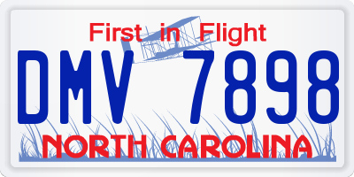 NC license plate DMV7898