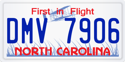 NC license plate DMV7906