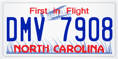 NC license plate DMV7908