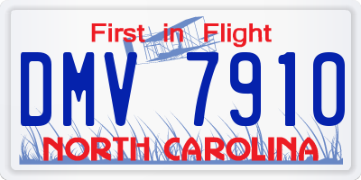 NC license plate DMV7910