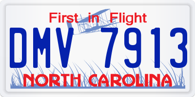 NC license plate DMV7913
