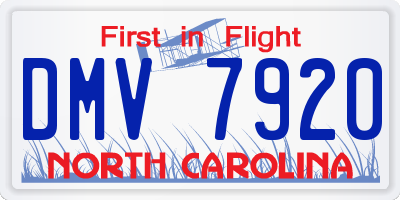 NC license plate DMV7920