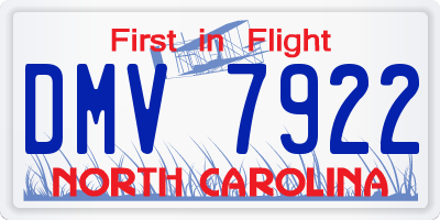 NC license plate DMV7922