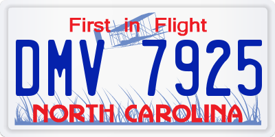 NC license plate DMV7925