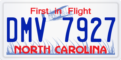 NC license plate DMV7927