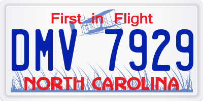 NC license plate DMV7929