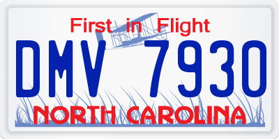 NC license plate DMV7930