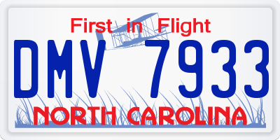 NC license plate DMV7933