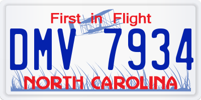 NC license plate DMV7934