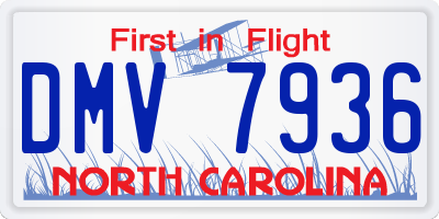 NC license plate DMV7936