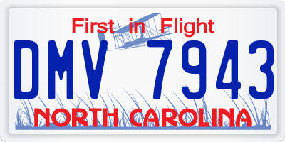 NC license plate DMV7943