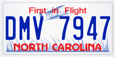 NC license plate DMV7947
