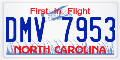 NC license plate DMV7953