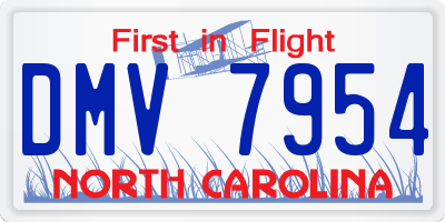 NC license plate DMV7954