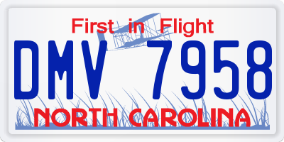 NC license plate DMV7958