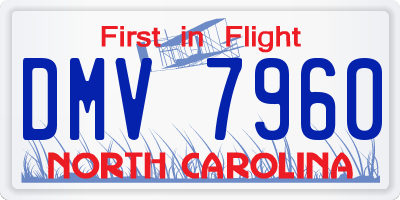 NC license plate DMV7960