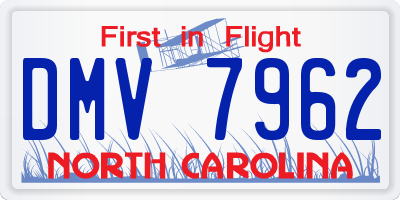 NC license plate DMV7962