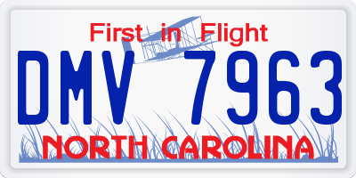 NC license plate DMV7963