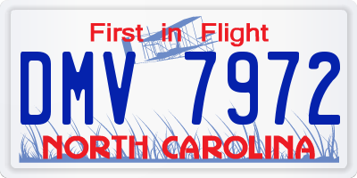 NC license plate DMV7972