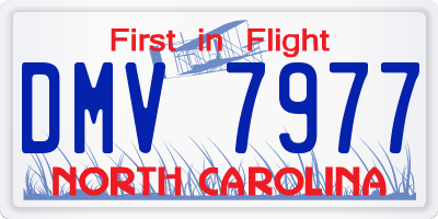 NC license plate DMV7977