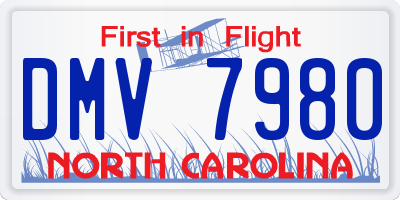 NC license plate DMV7980