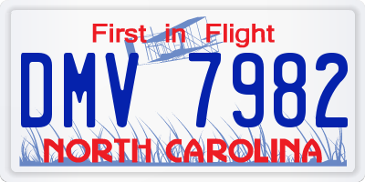 NC license plate DMV7982