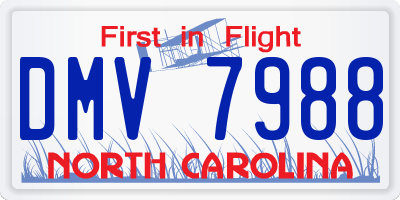 NC license plate DMV7988