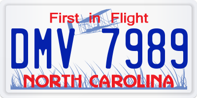 NC license plate DMV7989