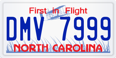 NC license plate DMV7999