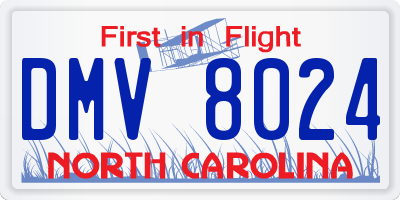 NC license plate DMV8024