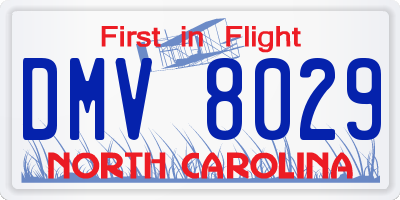 NC license plate DMV8029