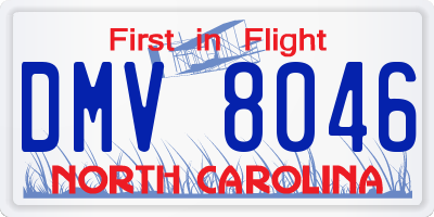 NC license plate DMV8046