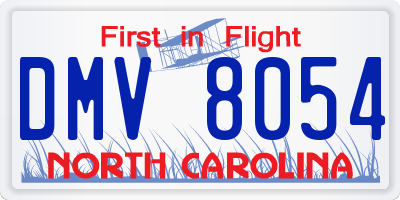 NC license plate DMV8054