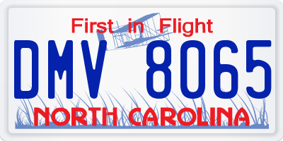 NC license plate DMV8065